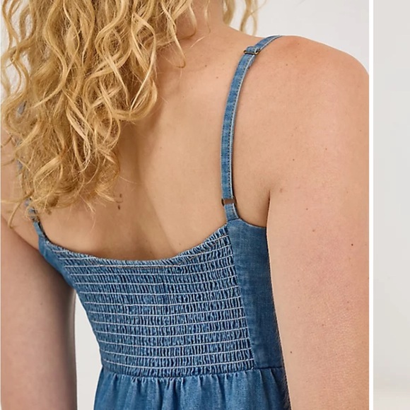 Wrangler Blue Tiered Sundress Sleeveless Mini - Picture 2 of 6